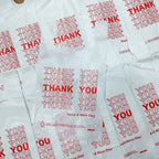 Thank You T-Shirt Plastic Bags, 10” x 6” x 20”, 12.5 Micron, White Grocery Carry Bags with Handles, Durable & Leak-Resistant, Bulk 1000 Bags per Case, Ideal for Retail & Takeaway