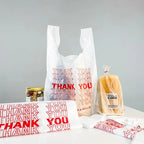 Thank You T-Shirt Plastic Bags, 10” x 6” x 20”, 12.5 Micron, White Grocery Carry Bags with Handles, Durable & Leak-Resistant, Bulk 1000 Bags per Case, Ideal for Retail & Takeaway