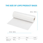 Clear LDPE Bags on Roll, 11” x 19”, 40 Micron Thick, Heavy-Duty Tear-Resistant Plastic Bags, No Print, Easy-Dispensing Perforated Roll, 4 Rolls per Case, Ideal for Retail, Food Service & Packaging