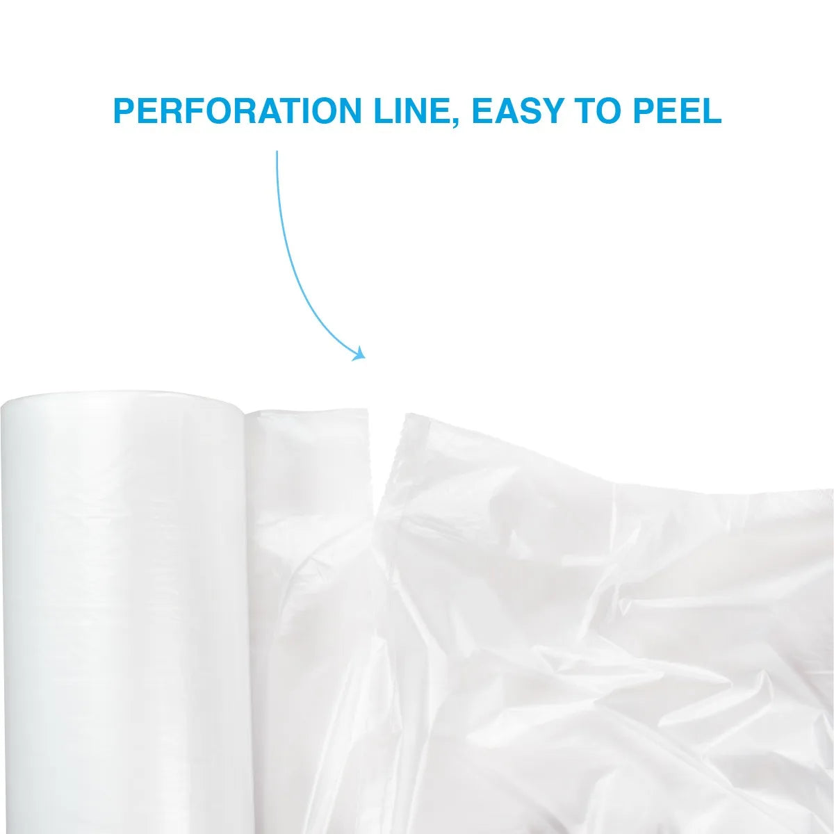 Clear LDPE Bags on Roll, 11” x 19”, 40 Micron Thick, Heavy-Duty Tear-Resistant Plastic Bags, No Print, Easy-Dispensing Perforated Roll, 4 Rolls per Case, Ideal for Retail, Food Service & Packaging