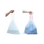 HDPE Drawstring Trash Bags 6 Gallon – Heavy Duty White Garbage Bags, Interleaf, 20x22 Inch, 18 Mic, Tear-Resistant & Leak-Proof, 50 Bags per Roll, 2 Rolls per Case