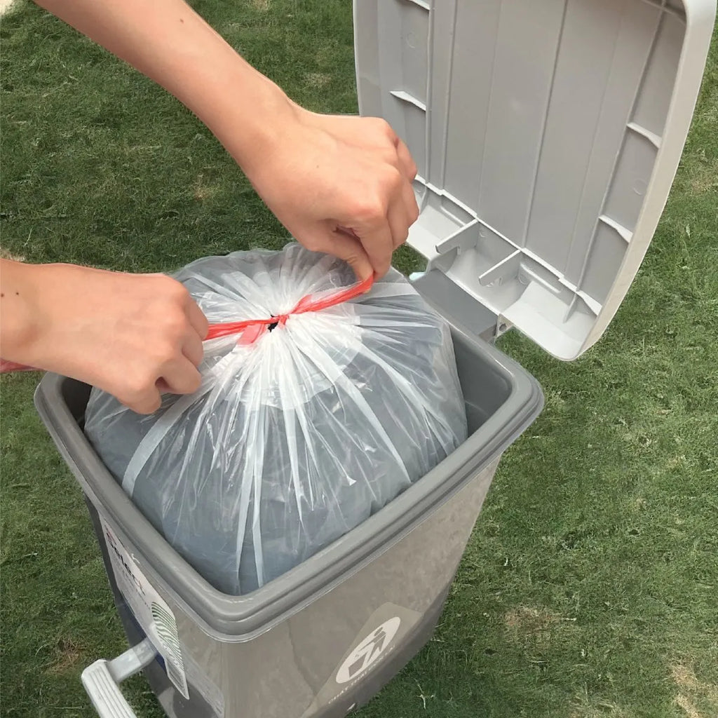HDPE Drawstring Trash Bags 6 Gallon – Heavy Duty White Garbage Bags, Interleaf, 20x22 Inch, 18 Mic, Tear-Resistant & Leak-Proof, 100 Bags per Roll, 2 Rolls per Case